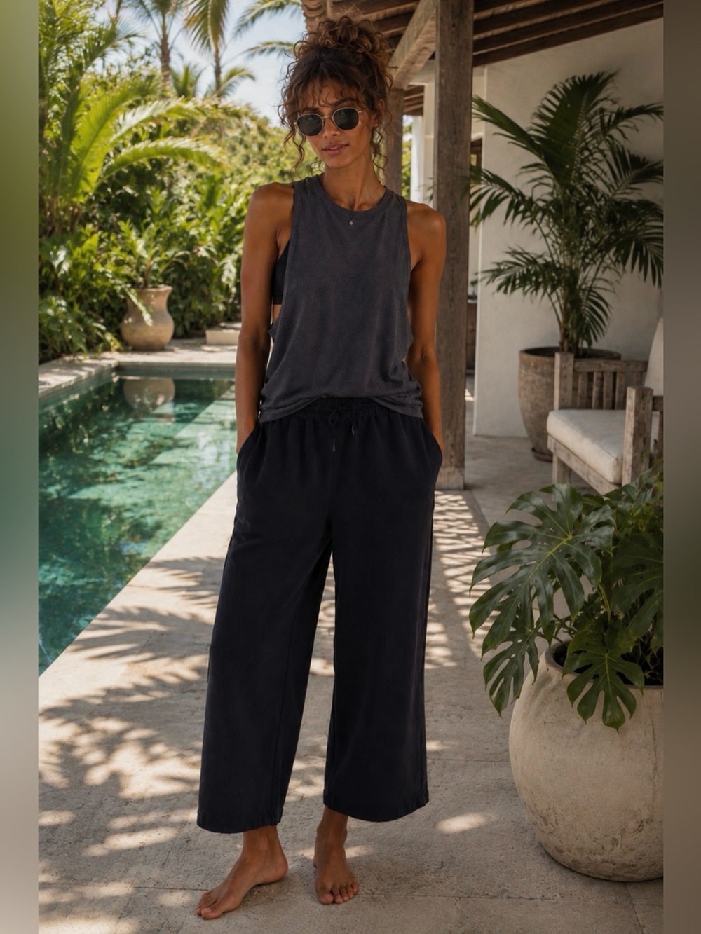 NWT Richer Poorer Women's Terry Wide Leg Pants